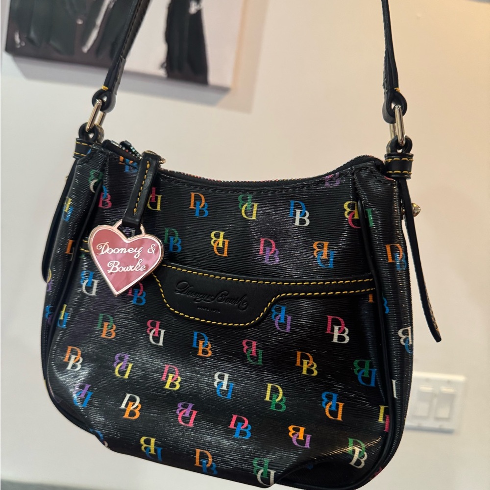 Sold***Dooney and Bourke Multicolor Interlocking D&B Mini Margot Crossbody EUC - Picture 2 of 4